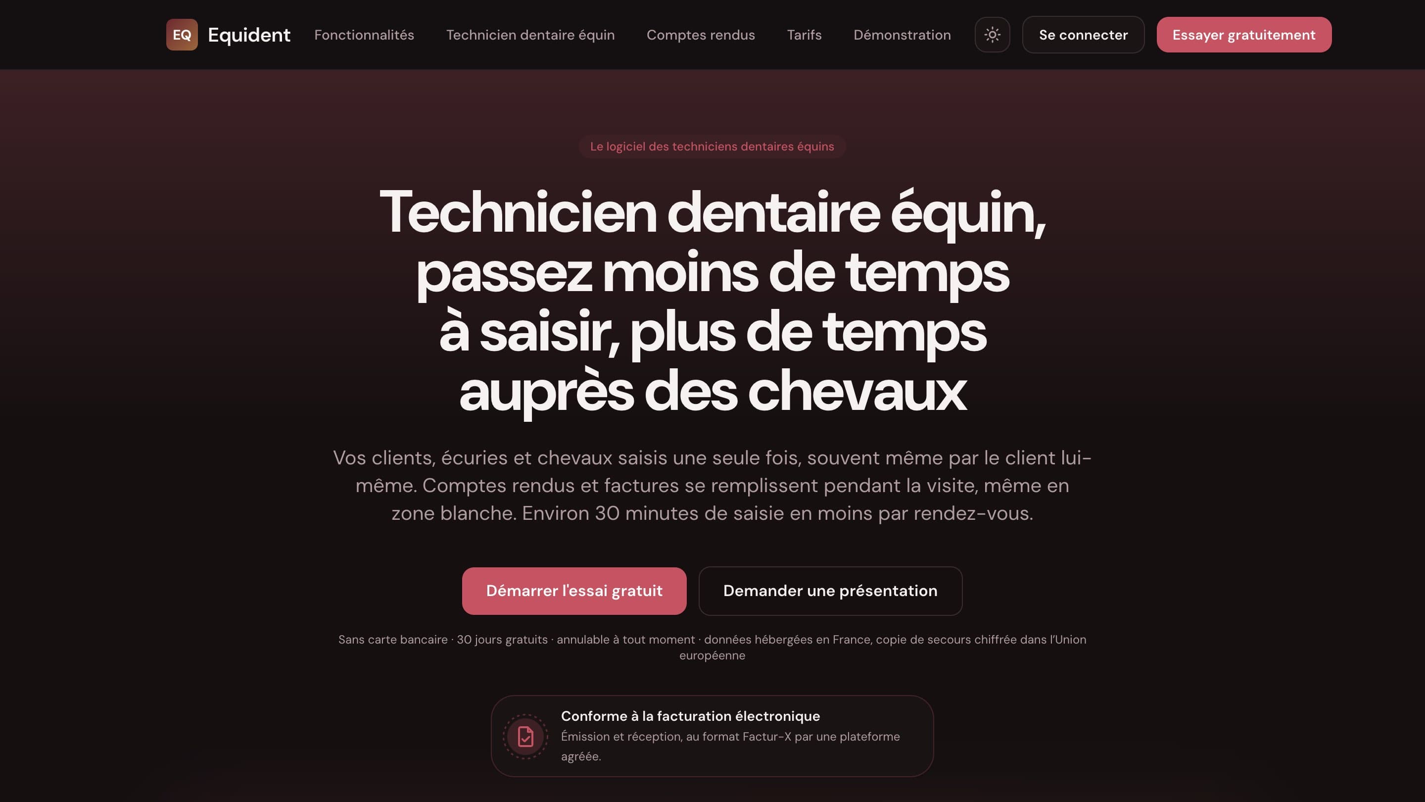 Page d'accueil d'equident.fr sur ordinateur, octobre 2026